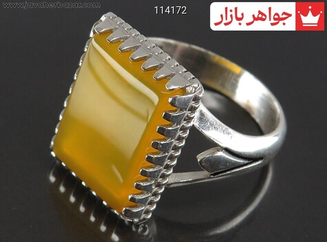 انگشتر عقیق زرد مردانه [شرف الشمس] - 114172